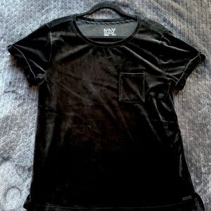 Marc New York Black Velvet T-Shirt Size Medium
